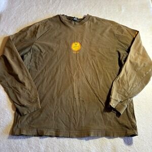 Vintage GAP Men's‎ Long Sleeve T-Shirt Expedition Graphic Print M Brown Cotton